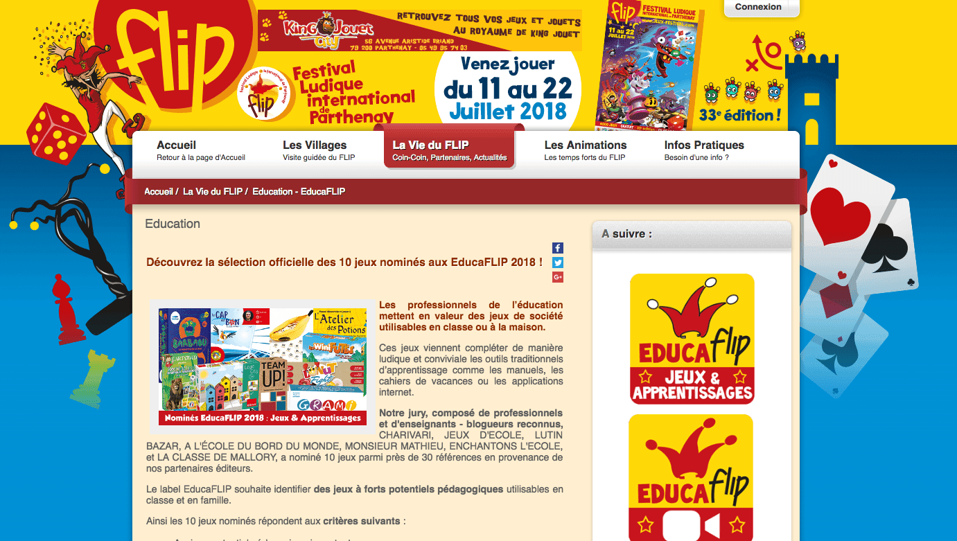 Atelier des Potions fait partie des 10 jeux sélectionnés pour EducaFLIP 2018