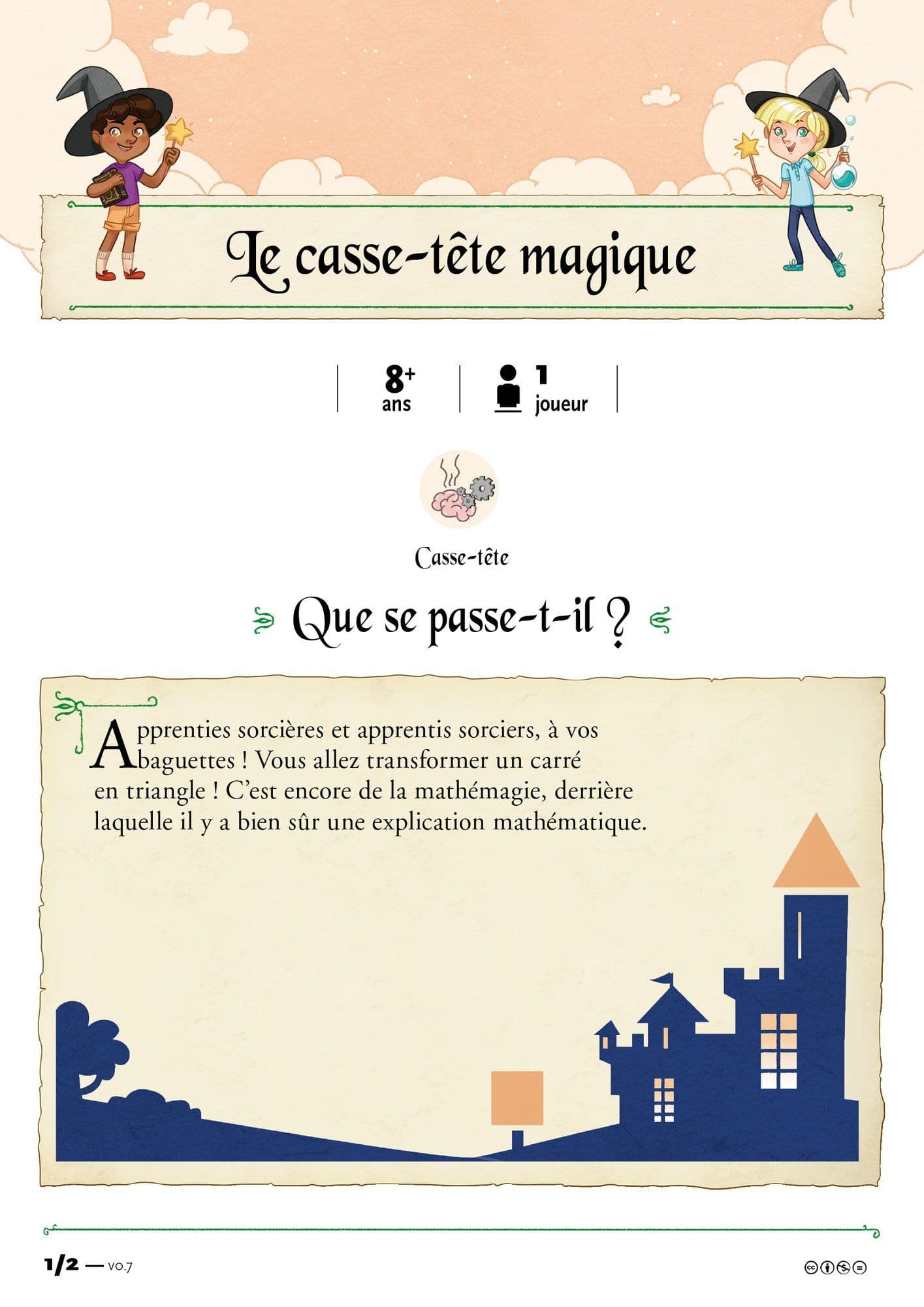 Fiche de récréation mathématique