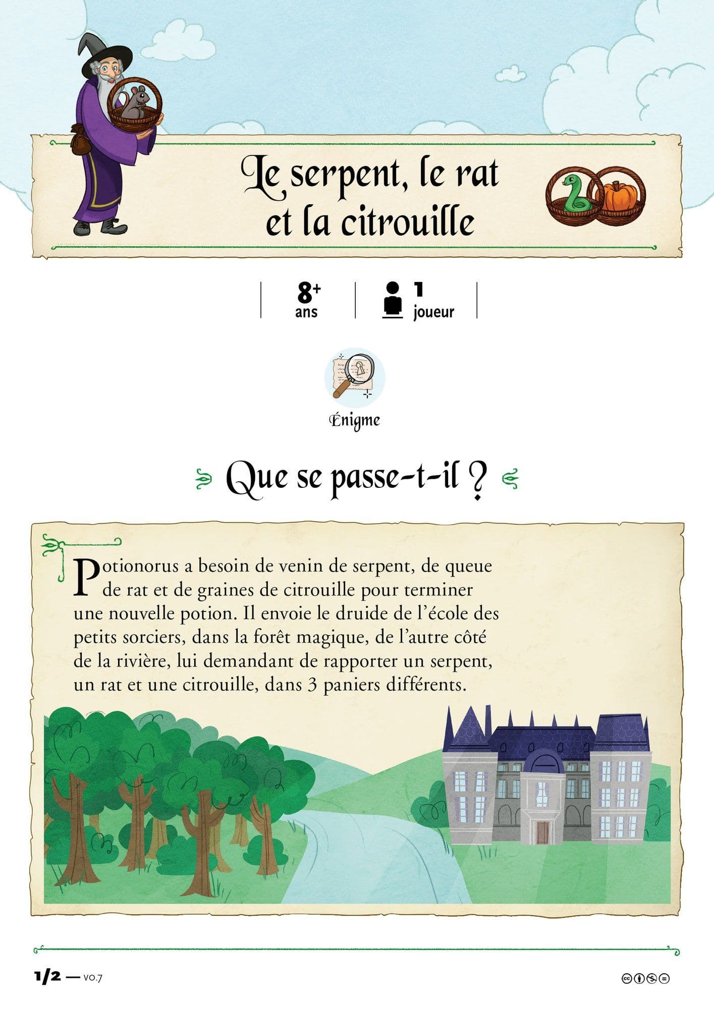 Fiche « Le serpent, le rat et la citrouille » des Récréations Mathématiques