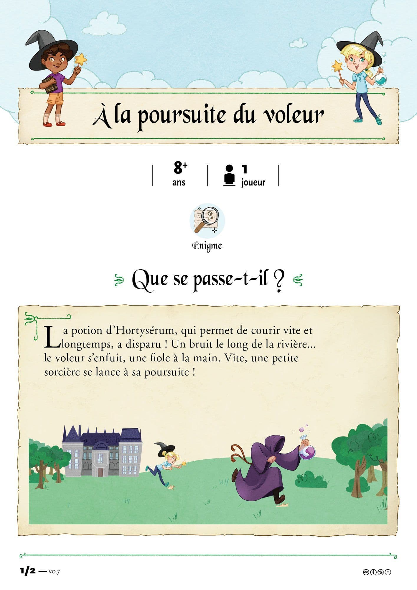 Fiche « À la poursuite du voleur », énigme des Récréations Mathématiques